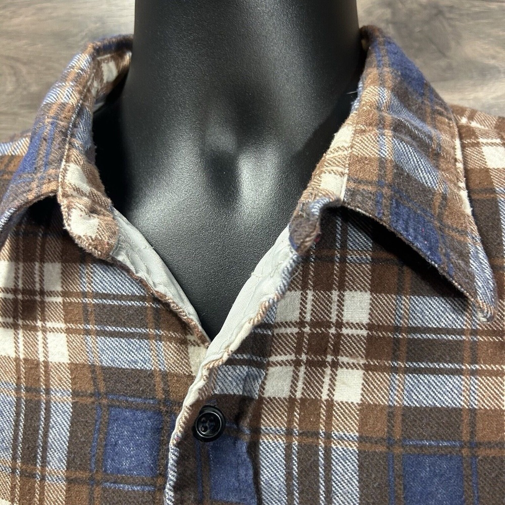 Vintage Sears Sportswear Plaid Fleece Lined Flannel Jacket Sz XL - Picture 4 of 5